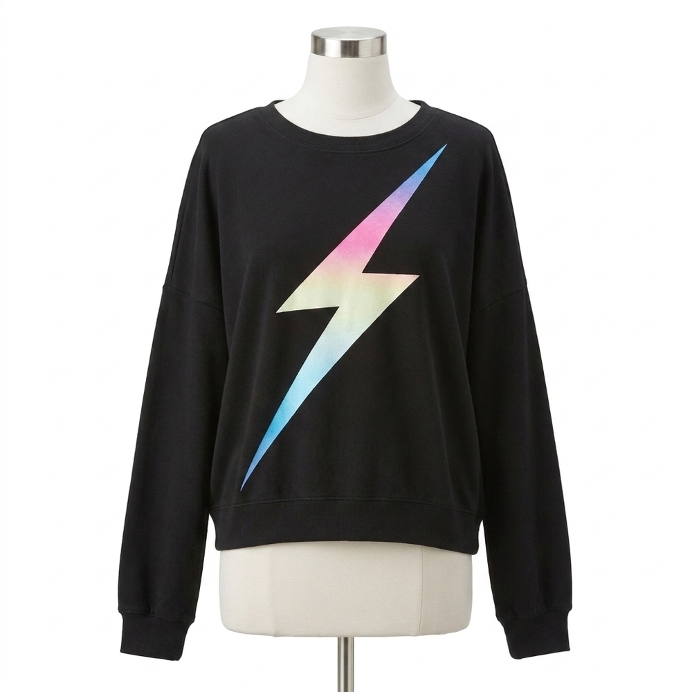 NEW FATE lightning bolt sweatshirt in black